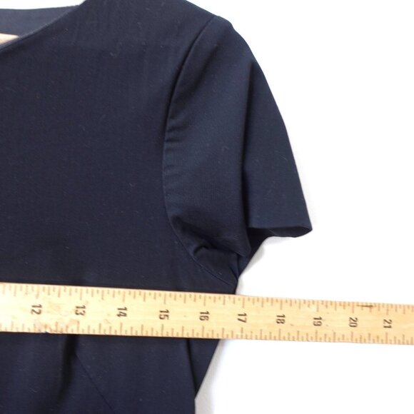 THEORY Dress 4 Black Mini Sheath Fitted Classic Small Stretch Work USA $245 - Picture 4 of 16